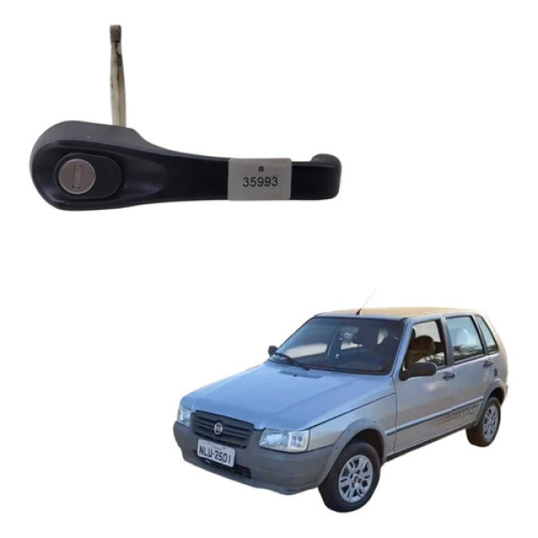 Maçaneta Externa Porta Dianteira Le Fiat Uno Mille 1995 2012 Preto Dianteira