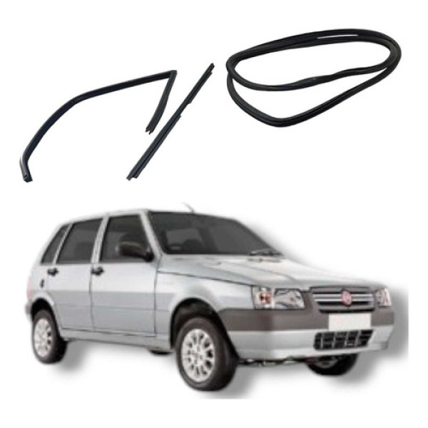  Jogo Borracha Pestana Porta Dianteira Direita Fiat Uno 2008