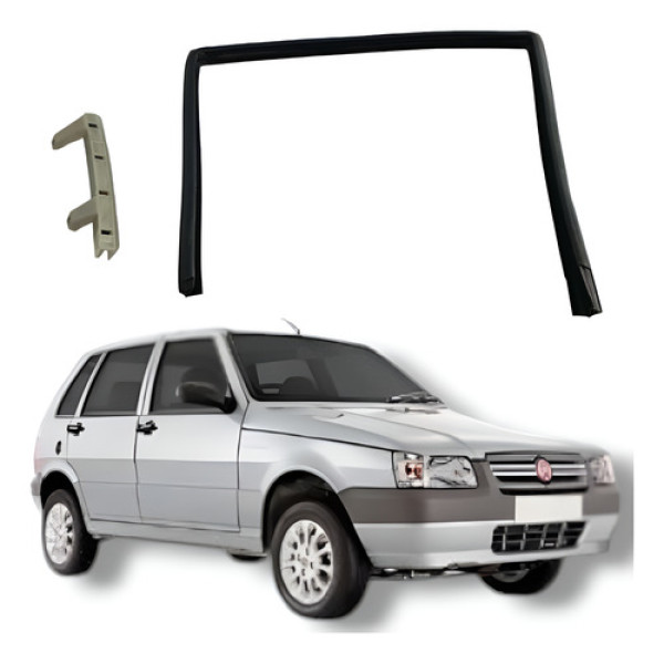 Borracha Guia Canaleta Vidro Traseira Esquerda Fiat Uno 2008 Preto