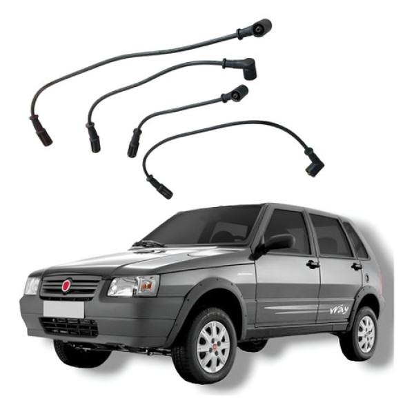 Jogo Cabo Vela Fiat Uno Mille Way Economy 1.0 Fire 2012 Preto