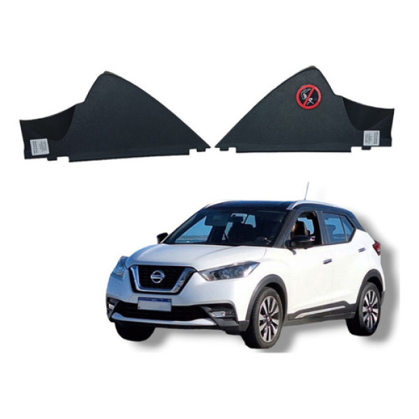 Par Acabamento Lateral Painel Nissan Kicks 2016 A 2022