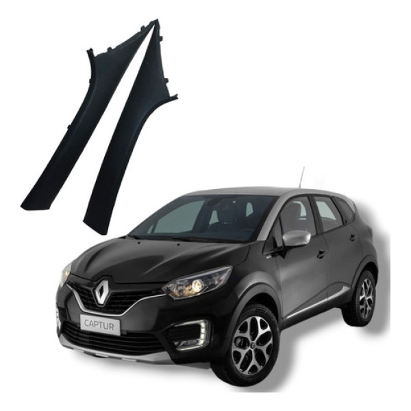 Par Acabamento Coluna Dianteira Renault Captur 2018 A 2021