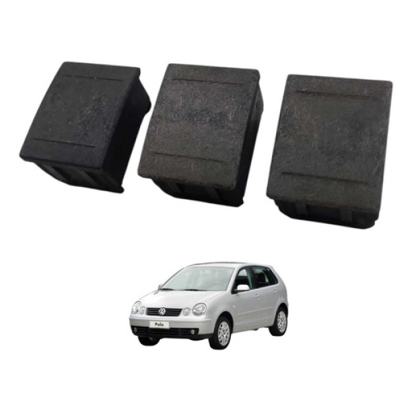  Jogo Botao Falso Painel Central Vw Polo 2003 2006 6q0959623 Preto