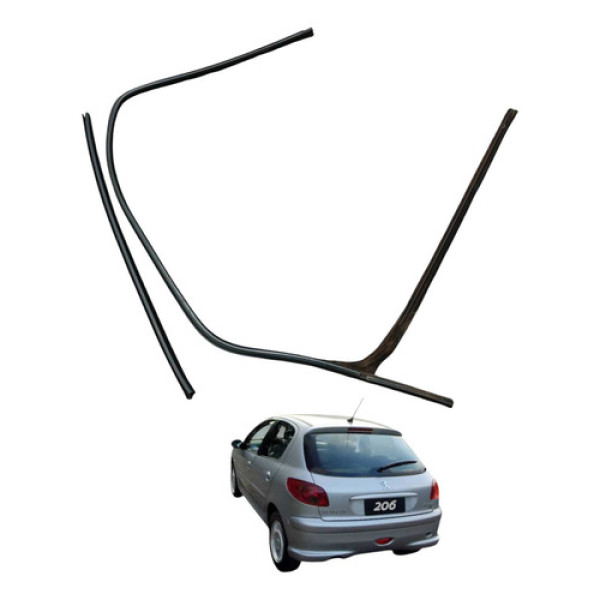 Kit Borracha Pestana Porta Traseira Le Peugeot 206 2008 Preto