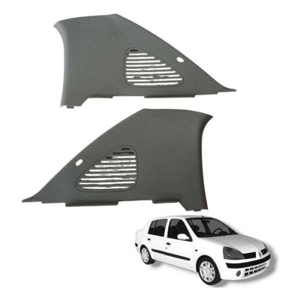 Par Acabamento Coluna Traseira Renault Clio Sedan 2004