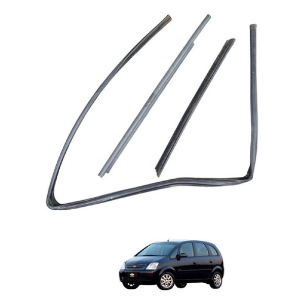 Kit Borracha Pestana Porta Traseira Ld Gm Meriva 2011 Preto