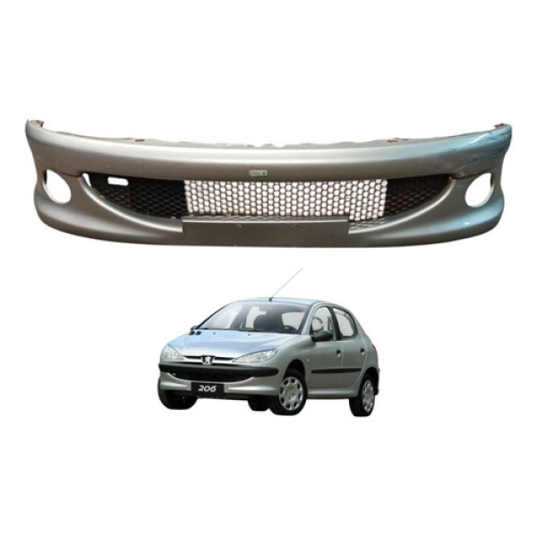Parachoque Dianteiro Peugeot 206 2004 2008 Com Detalhes Prateado