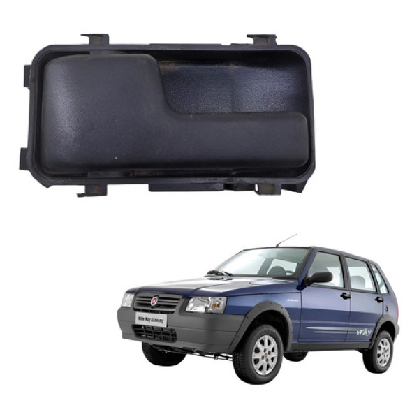  Maçaneta Interna Traseira Ld Fiat Uno Mille 2012 59617390 Preto Traseira