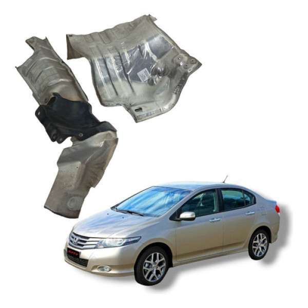 Par Defletor Escapamento Honda City 2009 A 2013