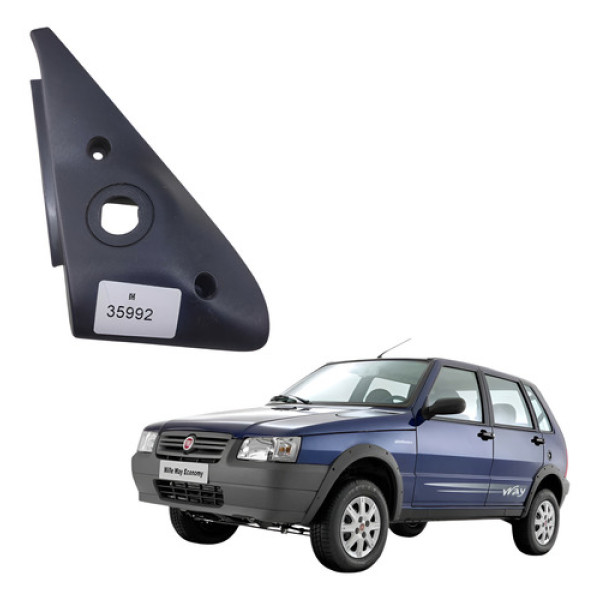 Moldura Interna Retrovisor Le Fiat Uno Mille 2004 2012 43890 Preto