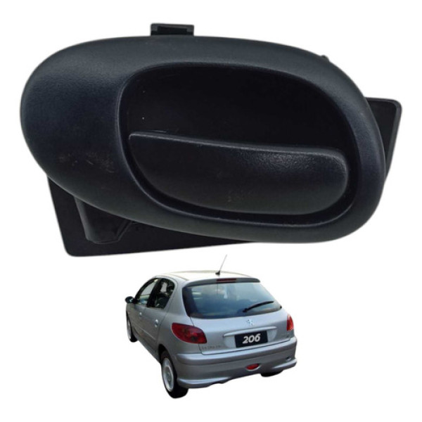 Maçaneta Interna Traseira Esquerda Peugeot 206 08 9623698477 Preto Traseira