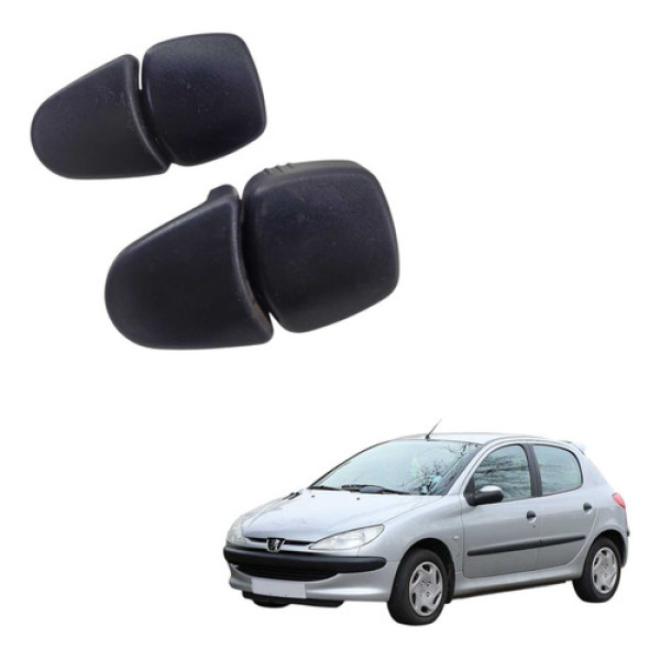Par Botao Regulagem Cinto Peugeot 206 1999 2008 9616399577 Preto