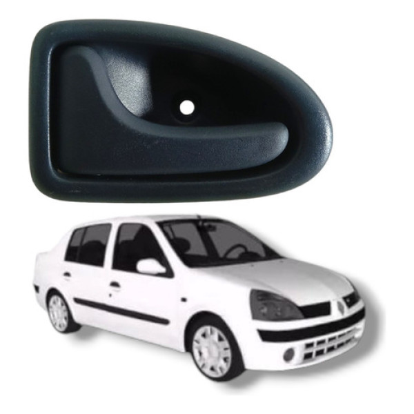 Maçaneta Interna Traseira Esquerda Renault Clio Megane 2004 Preto Traseira