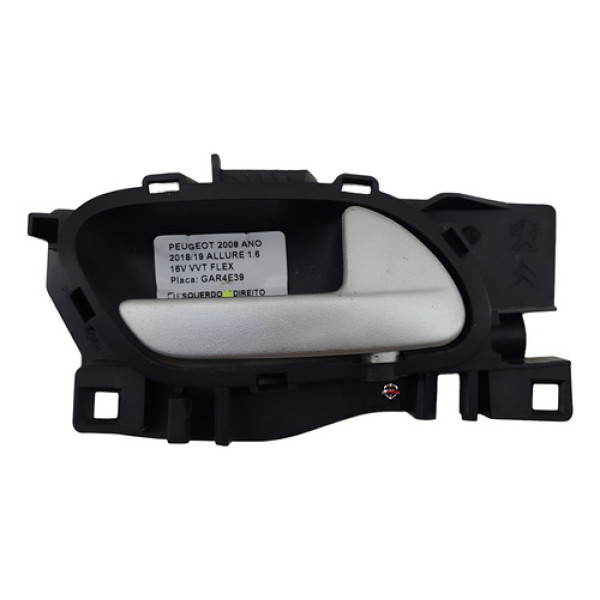 Maçaneta Interna Dianteira Direita Peugeot 2008 2018 Preto Dianteira