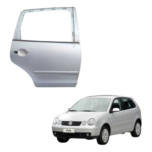 Porta Traseira Direita Volkswagen Polo 2003 2008 Traseira Direita Prata