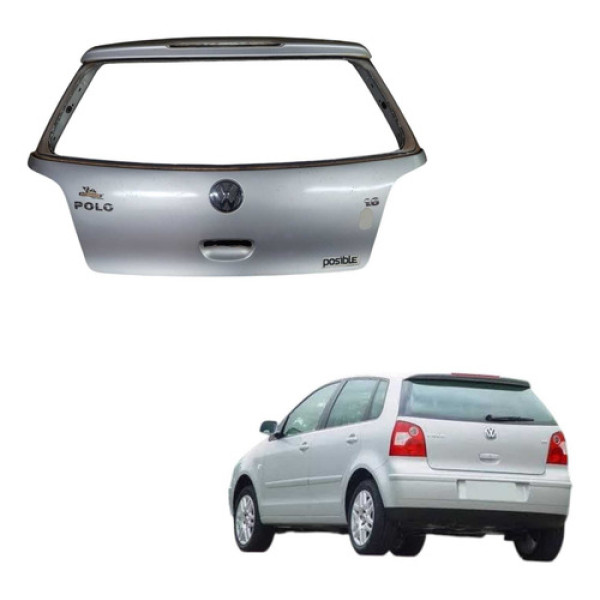 Tampa Traseira Volkswagen Polo 2003 2004 2005 2006 Prata