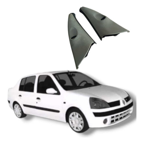 Par Acabamento Retrovisor Interno Renault Clio Megane 2004