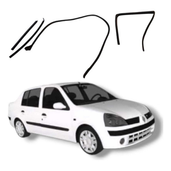 Jogo Borracha Porta Traseira Esquerda Renault Clio Megane 04