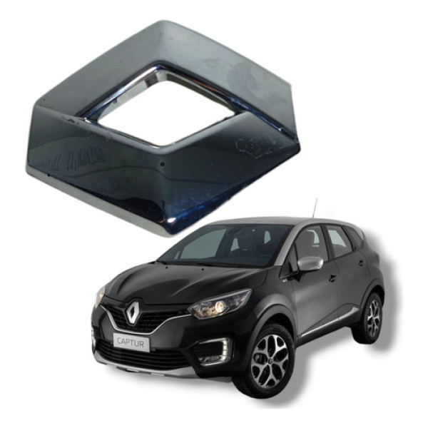 Emblema Grade Dianteira Renault Captur 2018 A 2021 Cinza