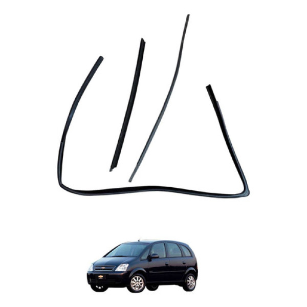 Kit Borracha Pestana Porta Dianteira Esquerda Gm Meriva 2011 Preto