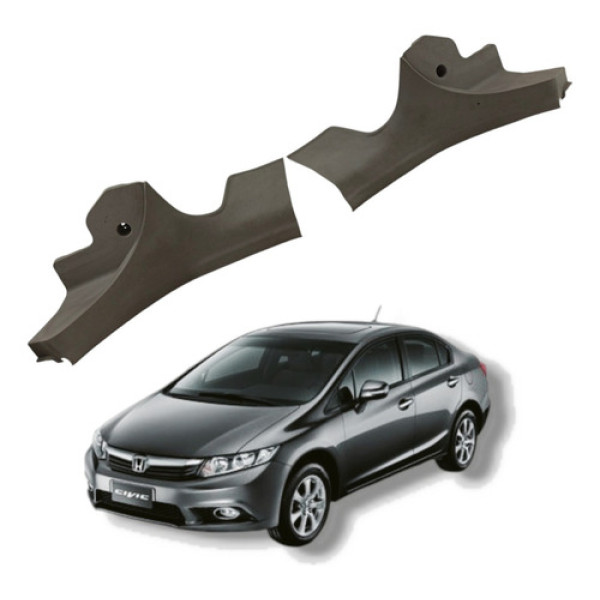Par Moldura Soleira Traseira Honda Civic Lxs 2012 2016